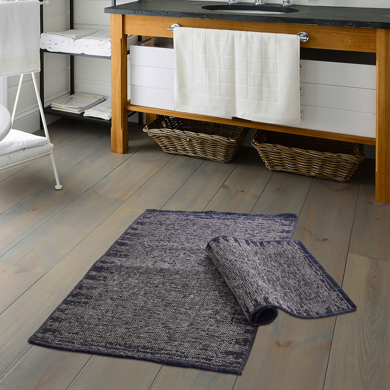 Set covorase de baie, L'essentiel Maison, Paris, Gri - imagine 5